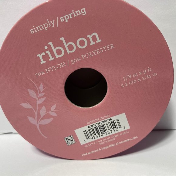2 Rolls Spring Ribbon Pink Sheer Stripe - Picture 12 of 13